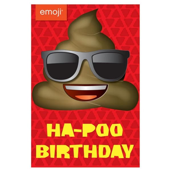 Emoji Ha-Poo Birthday Greetings Card Red/Yellow/Brown One Size