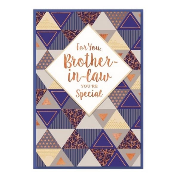 Simon Elvin Brother In Law You´re Special Contemporary Greetings Card (Pack of 6) Blue/White/Gold One Size