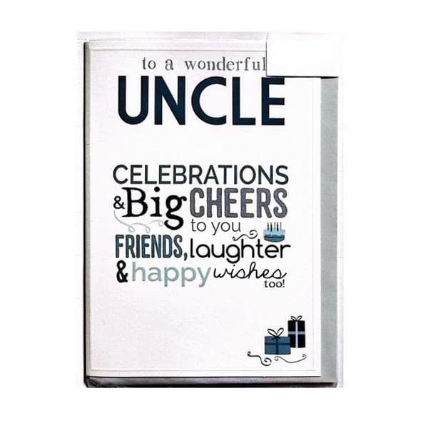 Gemma International To A Wonderful Uncle Greetings Card White/Black One Size