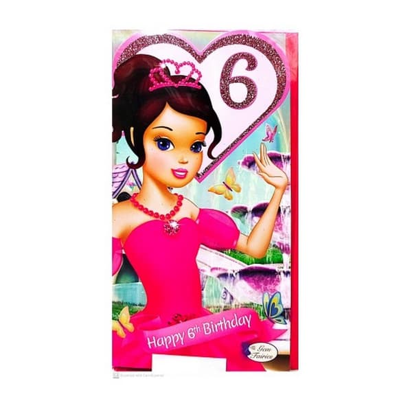 Gem Fairies Princess 6th Birthday Greetings Card Pink One Size