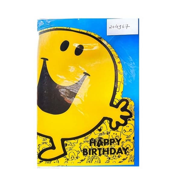 Emoji Happy Birthday Greetings Card Yellow/Blue One Size