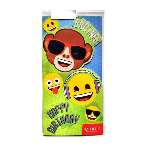 Emoji Brother Happy Birthday Greetings Card Multicoloured One Size