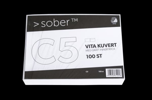 BoeNGERS Konvolutt Sober C5 hvit 90g Peal&Seal (100) (5 stk.)