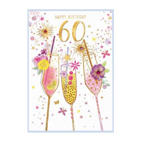 Simon Elvin Isabel Garden 60th Milestone Greetings Card (Pack of 6) Multicoloured One Size