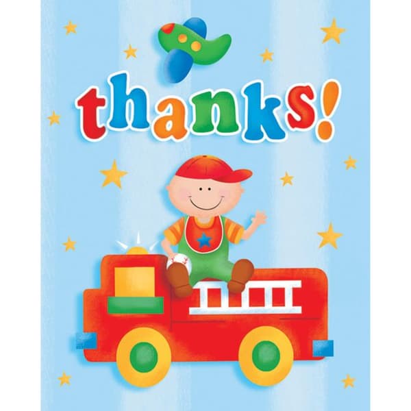 Boy 1st Birthday Thank You Card (Pack of 8) Multicoloured One Size