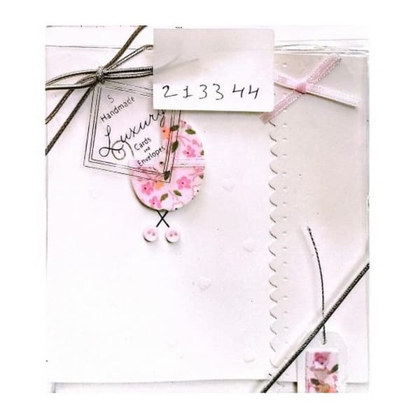 Simon Elvin Handcrafted Greetings Card (Pack of 5) White/Pink One Size