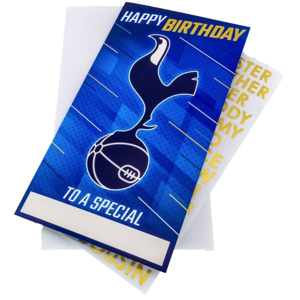 Tottenham Hotspur FC Customisable Birthday Card Navy Blue/White/Yellow One Size