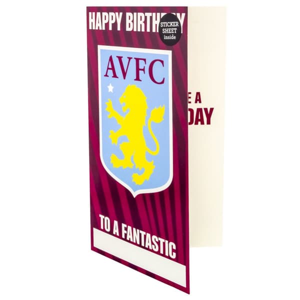 Aston Villa FC Customisable Birthday Card