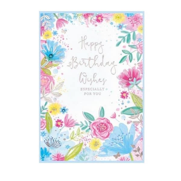 Simon Elvin Birthday Wishes Specially For You Greetings Card (Pack of 6) White/Blue/Pink One Size