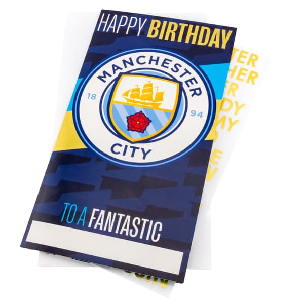 Manchester City FC Anpassningsbart födelsedagskort Blue/White One Size