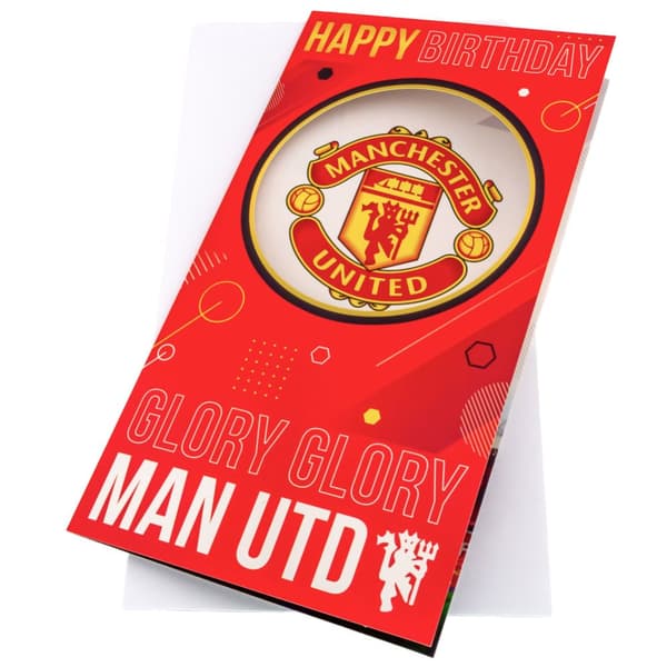 Manchester United FC Glory Glory Birthday Card Red/Yellow/White One Size
