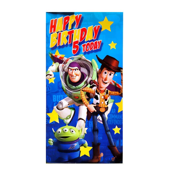 Toy Story 5 Stars Happy Birthday Greetings Card Blue/Multicoloured One Size
