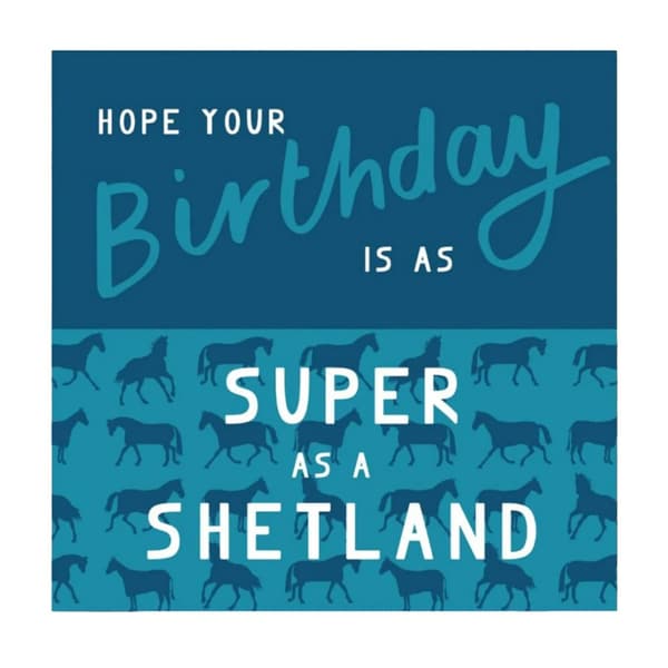 Gubblecote Super som en shetland hälsnings kort Blue One Size