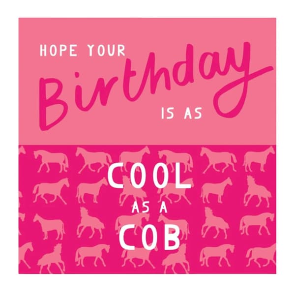 Gubblecote Cool As A Cob Greetings Card Pink One Size