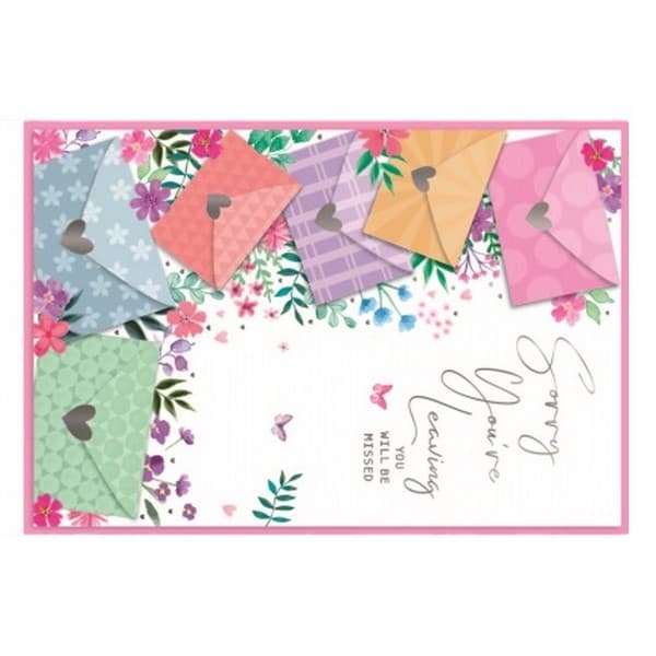 Simon Elvin Sorry You´re Leaving Envelope Greetings Card (Pack of 6)