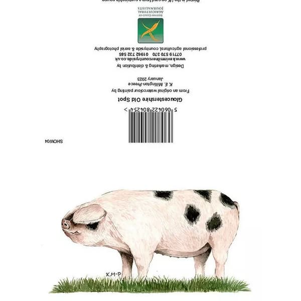 Kevin Milner Countryside Gloucestershire Old Spot Greetings Card White/Black/Green One Size