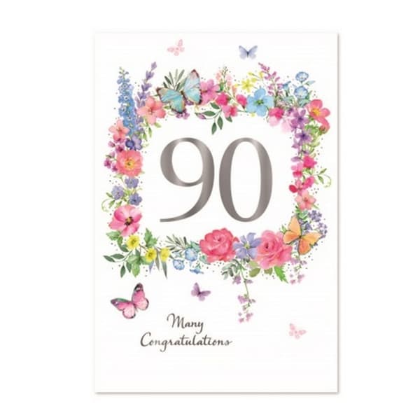 Simon Elvin Milestone 90-årsdagskort (Förpackning med 6) White/Multicoloured One Size