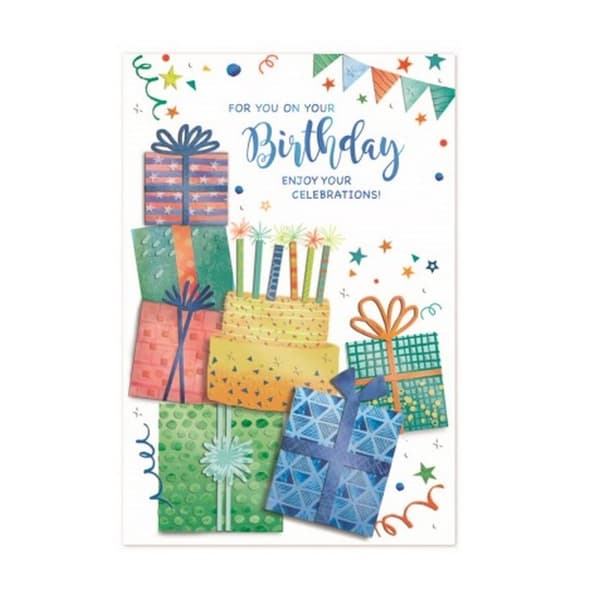 Simon Elvin Enjoy Your Celebrations Födelsedagsgratulationskort (Förpackning med 6) Multicoloured One Size