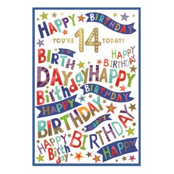 Simon Elvin You´re 14 Today Greetings Card (Pack of 6) White/Multicoloured One Size