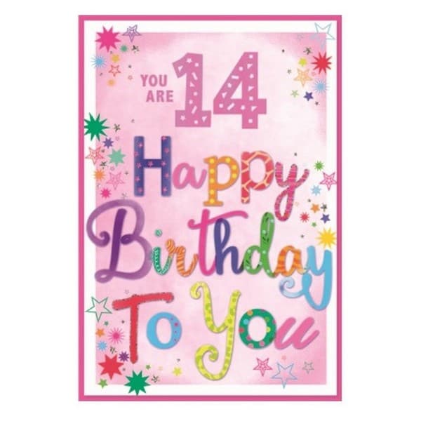 Simon Elvin Stars 14th Birthday Greetings Card (Pack of 6)