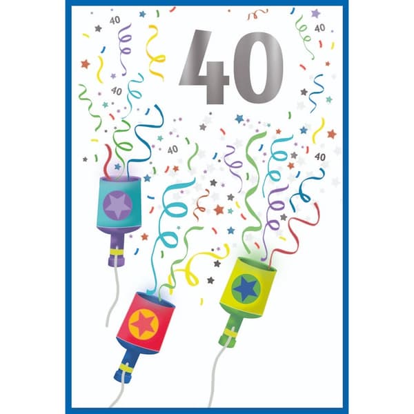 Simon Elvin Milestone 40th Birthday Greetings Card (Pack of 6) White/Multicoloured One Size
