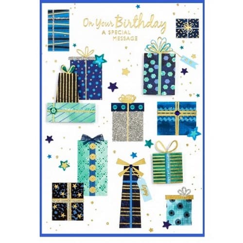 Simon Elvin A Special Message Present Birthday Card (Pack of 6) Multicoloured One Size
