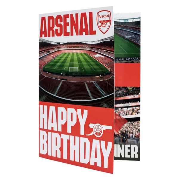 Arsenal FC Musikalsk fødselsdagskort Red/Blue/Gold/White One Size
