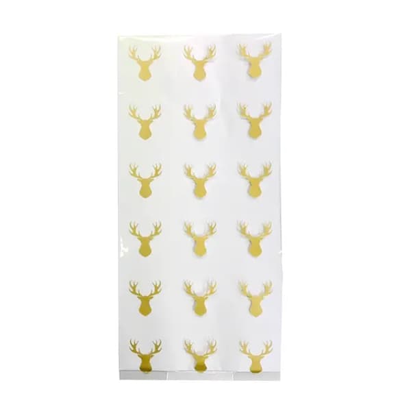 Anniversary House Cellophane Treat Bag (Pack of 20) Clear/Gold One Size