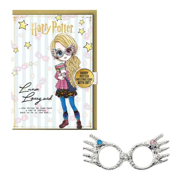 Harry Potter Luna Lovegood Födelsedagskort & Badge Gold/White/Light Pink One Size