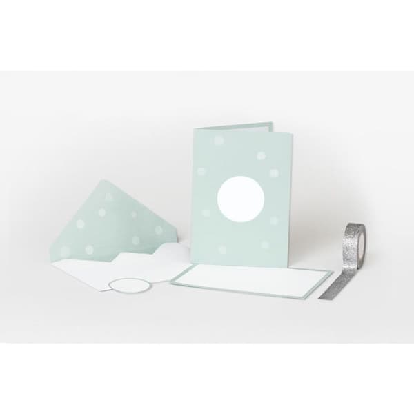 Mint kuvert och kort (6 set) - Nio White