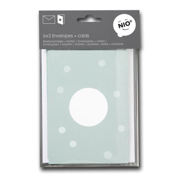 Mint kuvert och kort (6 set) - Nio White