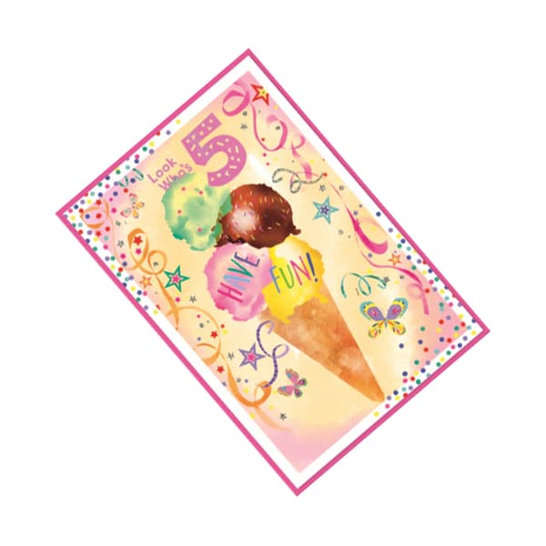 Simon Elvin Balloons 5th Birthday Greetings Card (Pack of 6)