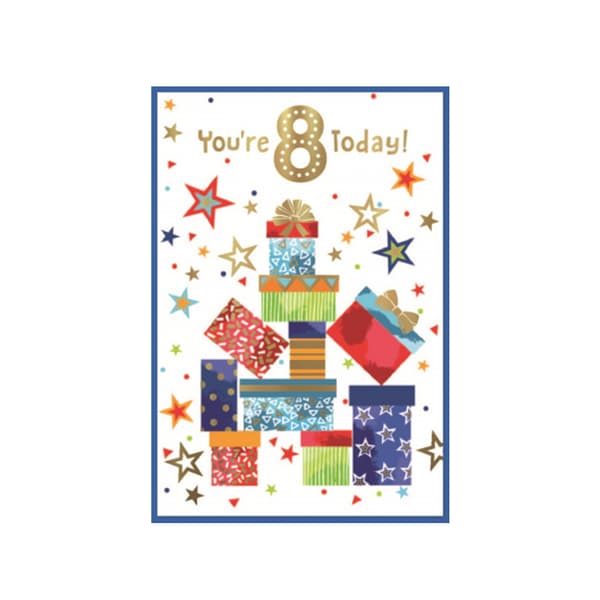 Simon Elvin You Are 8th Today Birthday Card (Pack of 6) White/Multicoloured One Size