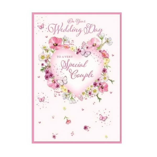 Simon Elvin To A Very Special Couple Wedding Anniversary Greetings Card (Pack of 6) White/Pink/Yellow One Size