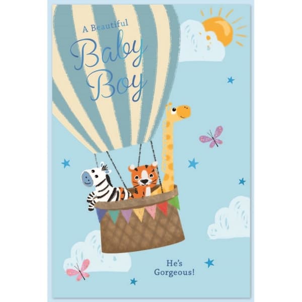 Simon Elvin A Beautiful Baby Boy Birthday Card (Pack of 6) Blue One Size