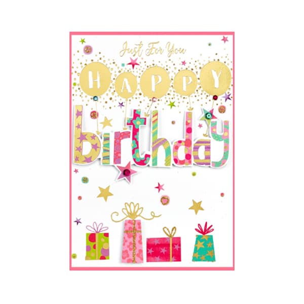 Simon Elvin Isabel Garden Present Birthday Card (Pack of 6) White/Multicoloured One Size