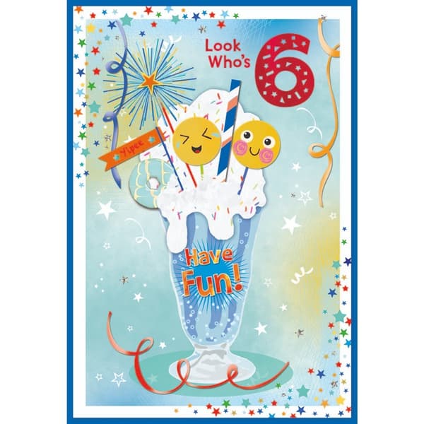 Simon Elvin Look Who´s 6 Ice Cream Birthday Card (Pack of 6) Multicoloured One Size
