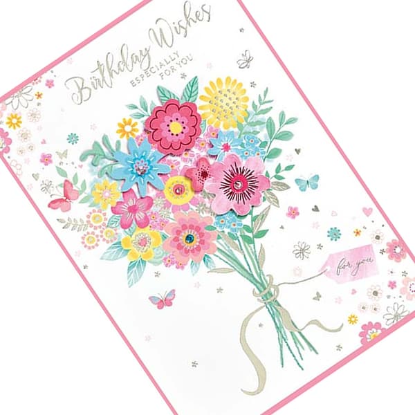 Simon Elvin Isabal Garden Flowers Happy Birthday Greetings Card (Pack of 6)