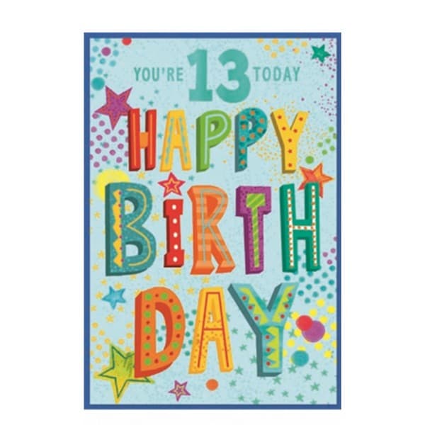 Simon Elvin You´re 13 Today Dotted Birthday Card (Pack of 6) Multicoloured One Size