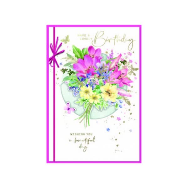 Simon Elvin Wishing You A Beautiful Day Bouquet Birthday Greetings Card (Pack of 6) Multicoloured One Size