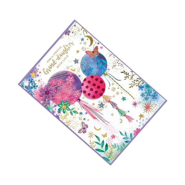 Simon Elvin Grand Daughter Isabal Garden Balloons Greetings Card (Pack of 6)