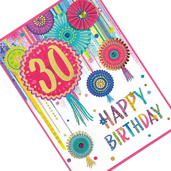 Simon Elvin Isabal Garden 30th Birthday Greetings Card (Pack of 6)