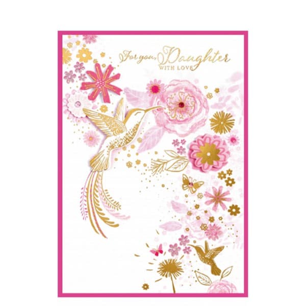 Simon Elvin For You Daughter Isabal Garden Greetings Card (Pack of 6) White/Pink/Gold One Size