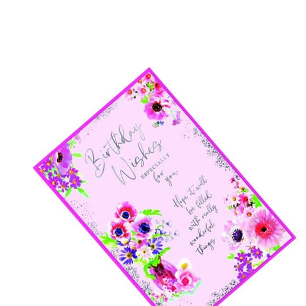 Simon Elvin Especially For You Floral Birthday Greetings Card (Pack of 6)