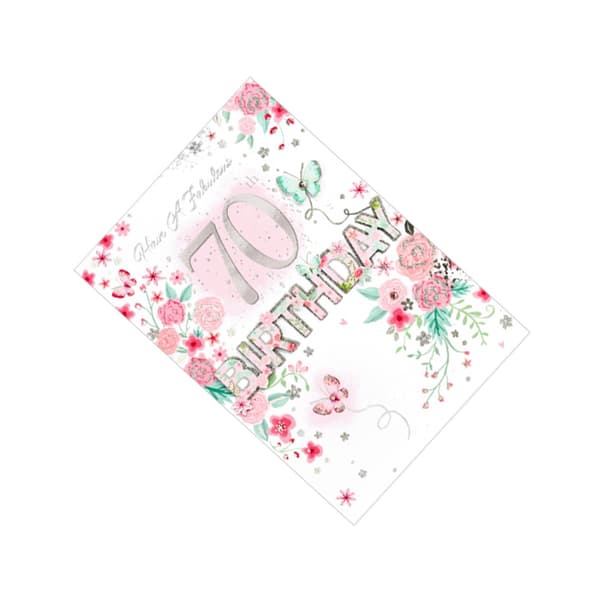 Simon Elvin Isabal Garden Flowers 70th Birthday Card (Pack of 6)
