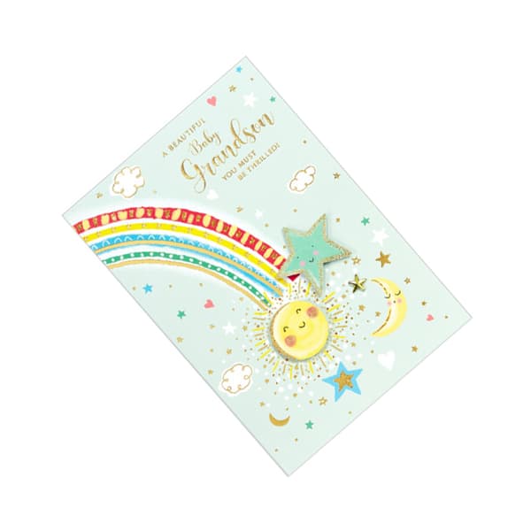 Simon Elvin Isabal Garden Baby Grandson Congratulations Greetings Card (Pack of 6)