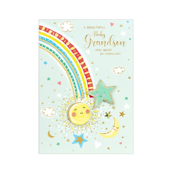 Simon Elvin Isabal Garden Baby Grandson Congratulations Greetings Card (Pack of 6) Multicoloured One Size
