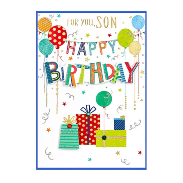 Simon Elvin For You Son Isabal Garden Greetings Card (Pack of 6) Multicoloured One Size