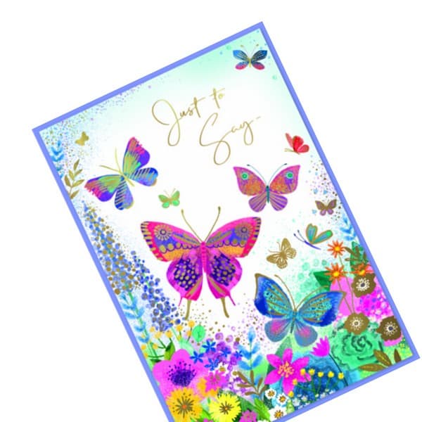 Simon Elvin Just To Say Butterflies Greetings Card (Pack of 6)