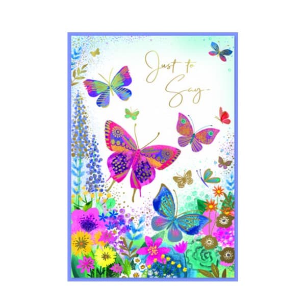 Simon Elvin Just To Say Butterflies Greetings Card (Pack of 6) Multicoloured One Size